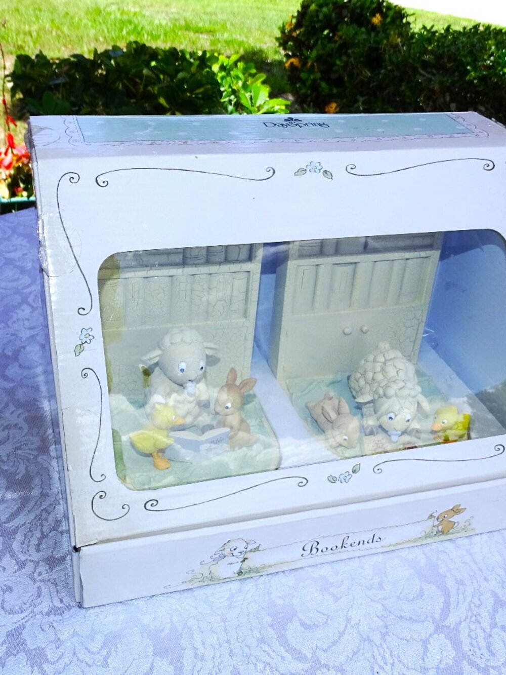 DaySpring Realy Woolly  Hand Painted Baby Bookends NIB